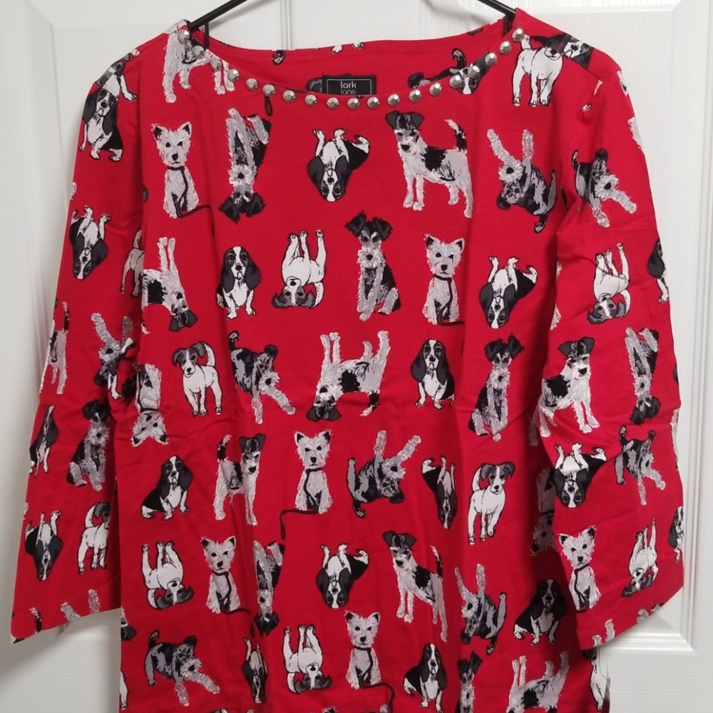Red Dog  westie cocker Print Women's Top